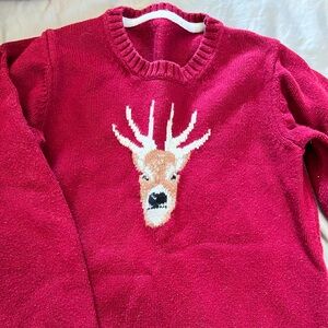 Janie and Jack reindeer sweater maroon.  Great condition size 8